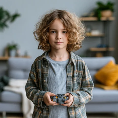 Kind mit kleinem Spielzeugauto