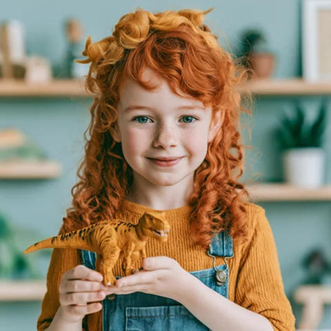 Kind mit grüner Spielfigur